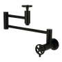 Kingston Brass Fuller 3.8 GPM Wall Mounted Single Hole Pot Filler Matte Black