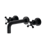 Kingston Brass Metropolitan 1.2 GPM Wall Mounted Widespread Bathroom Faucet Matte Black