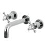Kingston Brass Metropolitan 1.2 GPM Wall Mounted Widespread Bathroom Faucet Polished Chrome