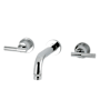 Kingston Brass Convergent 1.2 GPM Wall Mounted Widespread Bathroom Faucet with Knurled Lever Handles Polished Chrome