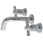 Kingston Brass Millennium 1.2 GPM Wall Mounted Widespread Bathroom Faucet Polished Chrome