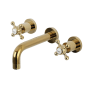 Kingston Brass Metropolitan 1.2 GPM Wall Mounted Widespread Bathroom Faucet Polished Brass