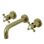 Kingston Brass Metropolitan 1.2 GPM Wall Mounted Widespread Bathroom Faucet Antique Brass