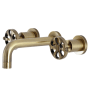 Kingston Brass Belknap 1.2 GPM Wall Mounted Widespread Bathroom Faucet Antique Brass