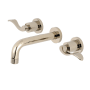 Kingston Brass NuWave 1.2 GPM Wall Mounted Widespread Bathroom Faucet Polished Nickel