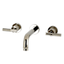 Kingston Brass Convergent 1.2 GPM Wall Mounted Widespread Bathroom Faucet with Knurled Lever Handles Polished Nickel