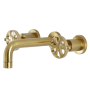 Kingston Brass Belknap 1.2 GPM Wall Mounted Widespread Bathroom Faucet Brushed Brass