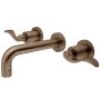 Kingston Brass NuWave 1.2 GPM Wall Mounted Widespread Bathroom Faucet Brushed Nickel