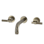 Kingston Brass Convergent 1.2 GPM Wall Mounted Widespread Bathroom Faucet with Knurled Lever Handles Brushed Nickel