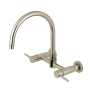 Kingston Brass Concord 1.8 GPM Widespread Bridge Kitchen Faucet - Includes Escutcheon Brushed Nickel