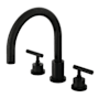 Kingston Brass Manhattan Two-Handle 3-Hole Deck Mount Roman Tub Faucet Matte Black