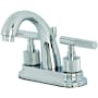 Kingston Brass Convergent 1.2 GPM Centerset Bathroom Faucet with Pop-Up Drain Assembly and Knurled Lever Handles Polished Chrome
