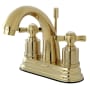 Kingston Brass Millennium 1.2 GPM Centerset Bathroom Faucet with Pop-Up Drain Assembly Polished Brass