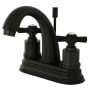 Kingston Brass Millennium 1.2 GPM Centerset Bathroom Faucet with Pop-Up Drain Assembly Oil Rubbed Bronze