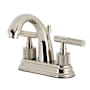 Kingston Brass Convergent 1.2 GPM Centerset Bathroom Faucet with Pop-Up Drain Assembly and Knurled Lever Handles Polished Nickel