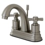 Kingston Brass Millennium 1.2 GPM Centerset Bathroom Faucet with Pop-Up Drain Assembly Brushed Nickel