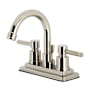 Kingston Brass Concord 1.2 GPM Centerset Bathroom Faucet with Pop-Up Drain Assembly Polished Nickel