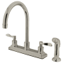 Kingston Brass 1.8 GPM Standard Kitchen Faucet - Includes Side Spray Brushed Nickel