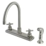 Kingston Brass Elinvar 1.8 GPM Standard Kitchen Faucet - Includes Side Spray Brushed Nickel