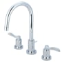 Kingston Brass NuWave 1.2 GPM Widespread Bathroom Faucet with Pop-Up Drain Assembly Polished Chrome