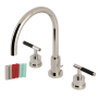 Kingston Brass Kaiser 1.2 GPM Widespread Bathroom Faucet with Pop-Up Drain Assembly Polished Nickel