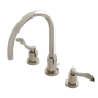 Kingston Brass NuWave 1.2 GPM Widespread Bathroom Faucet with Pop-Up Drain Assembly Polished Nickel