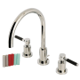 Kingston Brass Kaiser 1.2 GPM Widespread Bathroom Faucet with Pop-Up Drain Assembly Polished Nickel