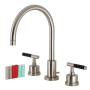 Kingston Brass Kaiser 1.2 GPM Widespread Bathroom Faucet with Pop-Up Drain Assembly Brushed Nickel
