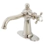 Kingston Brass Nautical 1.2 GPM Deck Mounted Single Hole Bathroom Faucet with Push Pop-Up Drain Assembly Polished Nickel