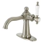 Kingston Brass Nautical 1.2 GPM Deck Mounted Single Hole Bathroom Faucet with Pop-Up Drain Assembly - Includes Escutcheon Brushed Nickel