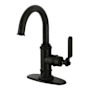 Kingston Brass Whitaker 1.2 GPM Single Hole Bathroom Faucet with Pop-Up Drain Assembly Matte Black