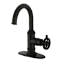 Kingston Brass Webb 1.2 GPM Single Hole Bathroom Faucet with Pop-Up Drain Assembly Matte Black