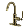 Kingston Brass Whitaker 1.2 GPM Single Hole Bathroom Faucet with Pop-Up Drain Assembly Antique Brass