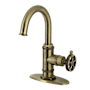 Kingston Brass Webb 1.2 GPM Single Hole Bathroom Faucet with Pop-Up Drain Assembly Antique Brass