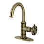 Kingston Brass Belknap 1.2 GPM Single Hole Bathroom Faucet with Pop-Up Drain Assembly Antique Brass