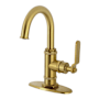 Kingston Brass Whitaker 1.2 GPM Single Hole Bathroom Faucet with Pop-Up Drain Assembly Brushed Brass