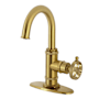 Kingston Brass Webb 1.2 GPM Single Hole Bathroom Faucet with Pop-Up Drain Assembly Brushed Brass