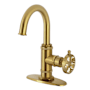 Kingston Brass Belknap 1.2 GPM Single Hole Bathroom Faucet with Pop-Up Drain Assembly Brushed Brass