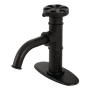 Kingston Brass Belknap 1.2 GPM Deck Mounted Single Hole Bathroom Faucet with Pop-Up Drain Assembly - Includes Escutcheon Matte Black