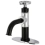 Kingston Brass Fuller 1.2 GPM Single Hole Bathroom Faucet with Pop-Up Drain Assembly Matte Black / Polished Chrome