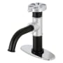 Kingston Brass Belknap 1.2 GPM Deck Mounted Single Hole Bathroom Faucet with Pop-Up Drain Assembly - Includes Escutcheon Matte Black / Polished Chrome