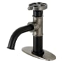 Kingston Brass Belknap 1.2 GPM Deck Mounted Single Hole Bathroom Faucet with Pop-Up Drain Assembly - Includes Escutcheon Matte Black / Black Stainless