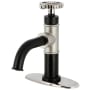 Kingston Brass Fuller 1.2 GPM Single Hole Bathroom Faucet with Pop-Up Drain Assembly Matte Black / Polished Nickel