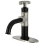 Kingston Brass Fuller 1.2 GPM Single Hole Bathroom Faucet with Pop-Up Drain Assembly Matte Black / Brushed Nickel