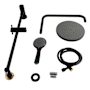 Kingston Brass Concord Ceramic Disc Shower System with Shower Head, Hand Shower, Slide Bar, Shower Arm, and Hose Matte Black