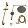 Kingston Brass Concord Ceramic Disc Shower System with Shower Head, Hand Shower, Slide Bar, Shower Arm, and Hose Brushed Brass