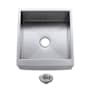 Kingston Brass Denver 21" Farmhouse Single Basin Stainless Steel Kitchen Sink with Basket Strainer Stainless Steel / Polished Chrome