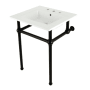 Kingston Brass Addington 25-3/16" Rectangular Ceramic Console Bathroom Sink with Overflow and 3 Faucet Holes at 8" Centers White / Matte Black