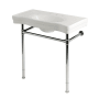 Kingston Brass Imperial 35-13/16" Rectangular Ceramic and Stainless Steel Console Bathroom Sink Set with Overflow and 3 Faucet Holes at 8" Centers White / Polished Chrome