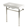 Kingston Brass Imperial 35-13/16" Rectangular Ceramic and Stainless Steel Console Bathroom Sink Set with Overflow and 3 Faucet Holes at 8" Centers White / Polished Nickel